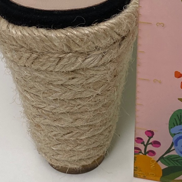 Stuart Weitzman Lexia Espadrille Wedge Sandal Ankle Strap‎ Black Suede Size 8 - Picture 11 of 13